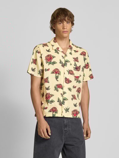 SANTA CRUZ Regular Fit Freizeithemd mit Reverskragen Modell 'FLASH ROSES' Beige 4