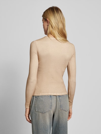 Jake*s Casual Longsleeve mit Strukturmuster Sand 5