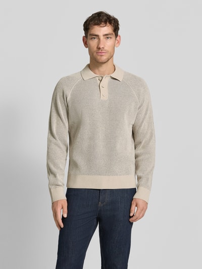 JAKE*S STUDIO MEN Gebreide pullover met polokraag Ecru - 4
