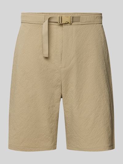 JAKE*S STUDIO MEN Shorts mit Gürtel und Gesäßtaschen Taupe 2