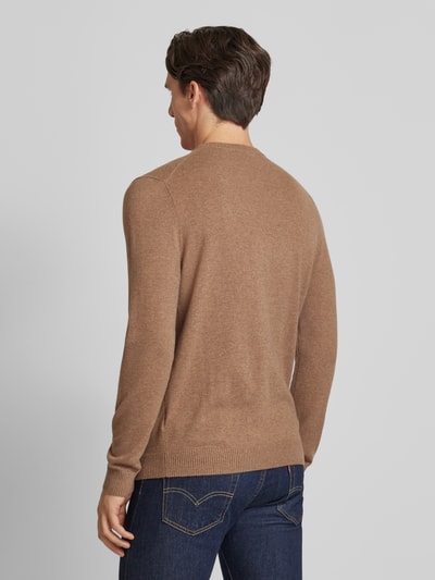 Christian Berg Men Strickpullover mit Rundhalsausschnitt Camel Melange 5