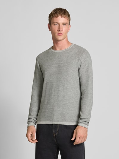 Only & Sons Regular fit gebreide pullover van puur katoen, model 'ERIC' Lichtgrijs gemêleerd - 4