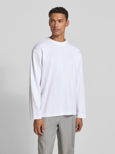 SELECTED HOMME Loose Fit Langarmshirt aus Baumwoll-Mix Modell 'LOOSEOSCAR' Weiss 4