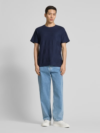 JOOP! Jeans T-Shirt mit Strukturmuster Modell 'Ismet' Marine 1