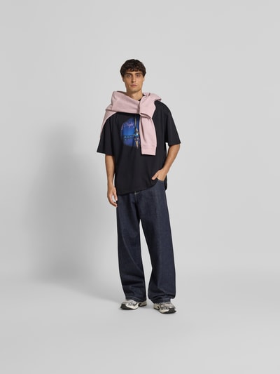 VETEMENTS Oversized T-Shirt mit Motiv-Print Anthrazit 1