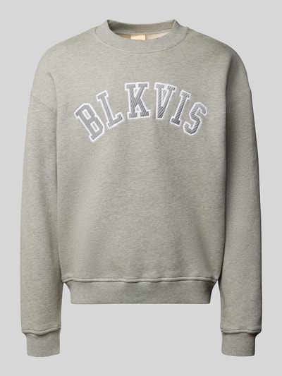 BLKVIS Sweatshirt met logo en ronde hals Middengrijs gemêleerd - 2