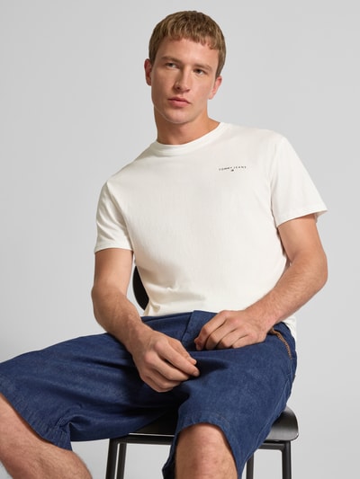 Tommy Jeans Slim Fit T-Shirt aus reiner Baumwolle Offwhite 3
