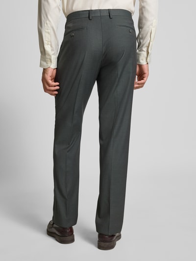 Christian Berg Men Regular Fit Anzugshose mit Viskose-Anteil und Bügelfalten Dunkelgruen 5