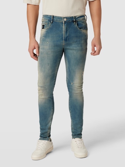 ELIAS RUMELIS Tapered Fit Jeans im Destroyed-Look Modell 'Noel' Hellblau 4