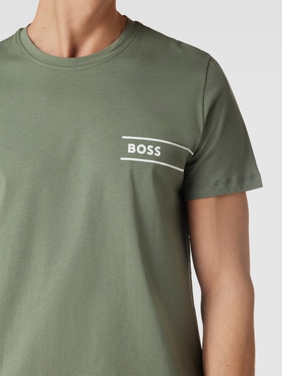 BOSS T-shirt met labeldetail Kaki - 3