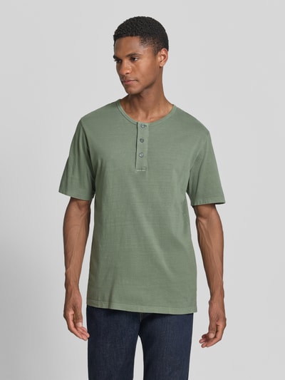 JACK & JONES Premium T-Shirt mit Rundhalsausschnitt und Knopfleiste Khaki 4