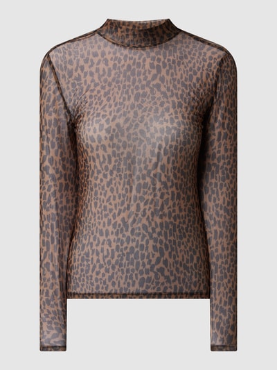 Vila Shirt mit Leopardenmuster Modell 'Gitta' Cognac 2