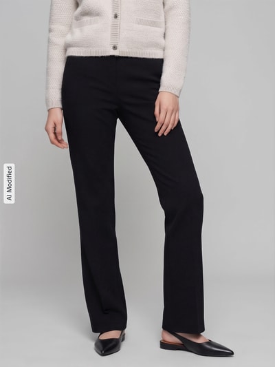 Stehmann Regular Fit Gerade Hose aus Viskose-Mix Modell 'Editta' Black 4