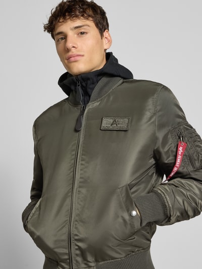 Alpha Industries Bomberjacke mit Kapuze und Label-Stitching Dunkelgruen 3