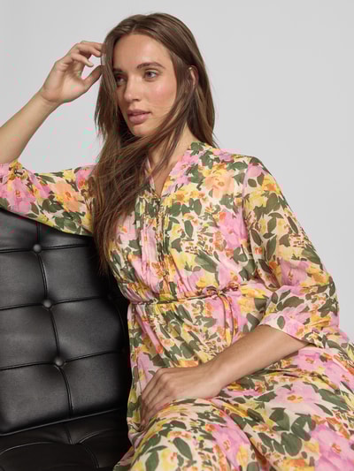 More & More Midikleid mit V-Ausschnitt und Bindegürtel Multi Stylebop 3