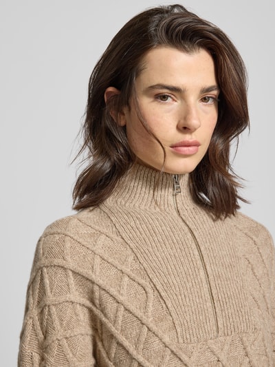 Closed Oversized Pullover mit Troyer-Kragen Beige 3