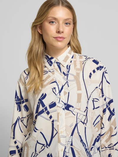Lauren Ralph Lauren Bluzka koszulowa ze wzorem na całej powierzchni i listwą guzikową model ‘KOTTA’ Złamany biały 3
