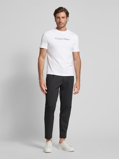 CK Calvin Klein T-Shirt mit Label-Print Weiss 1