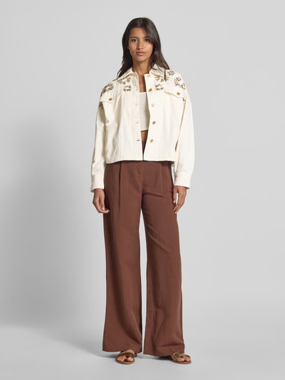 Scotch & Soda Kurtka z perełkami i cekinami Écru 1