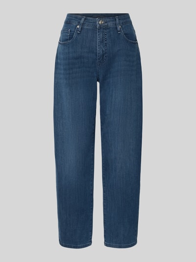Produktfoto, Barrel Fit Jeans mit Eingrifftaschen Modell 'Danni' von MAC, dunkelblaue Baumwoll-Mix mit Stretch-Anteil, Damen Jeans