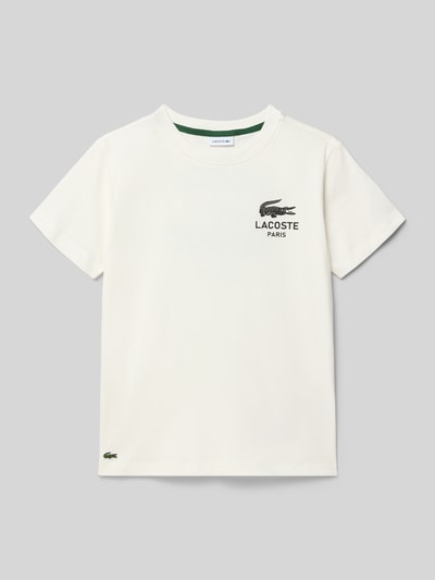Lacoste Regular Fit T-Shirt aus reiner Baumwolle  Ecru 1