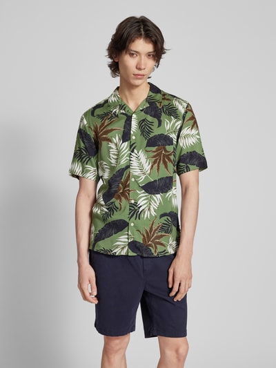 Only & Sons Regular fit vrijetijdsoverhemd met all-over print, model 'WAYNE LIFE' Lichtgroen - 4