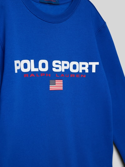 Polo Sport Sweatshirt met labelprint Koningsblauw - 2