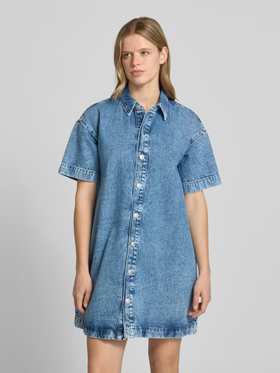 PIECES Loose fit denimjurk van katoenmix model 'SKY' Jeansblauw - 4