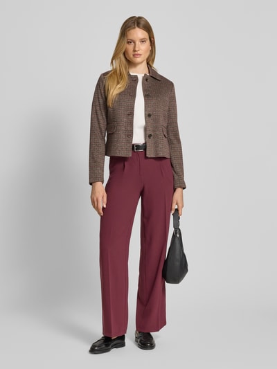 More & More Regular fit blazer met viscose Donkerbruin - 1