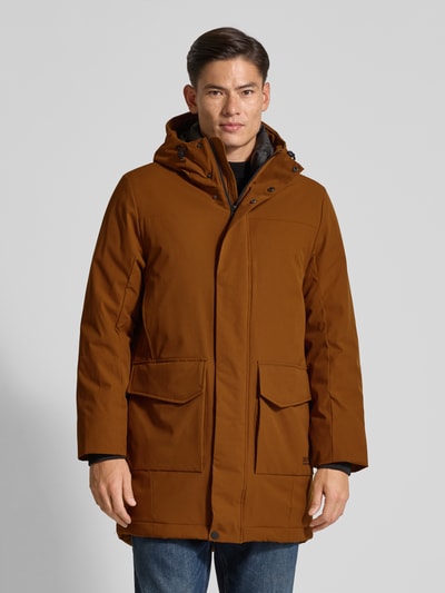 Tom Tailor Denim Regular fit lange parka van waterdicht materiaal Camel - 4