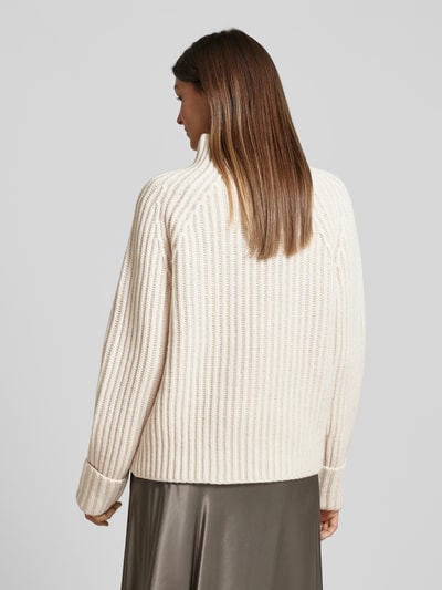 Calvin Klein Womenswear Gebreide pullover van lamswol met opstaande kraag Offwhite - 5