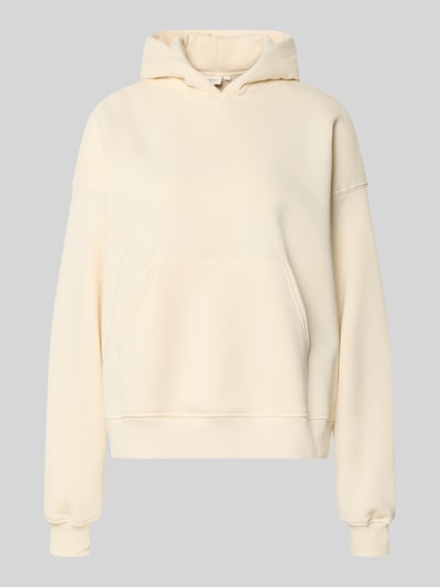Produktfoto, Relaxed Fit Hoodie aus Baumwoll-Mix Modell 'Iconic' von Gina Tricot in Beige mit Känguru-Tasche und elastischen Abschlüssen
