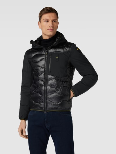Blauer USA Steppjacke mit Label-Applikation Black 4