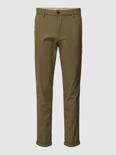 Jack & Jones Slim fit broek met stretch, model 'MARCO' Olijfgroen - 2