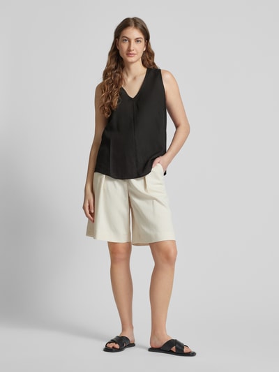 Fransa Blouse met V-hals, model 'Juna' Zwart - 1