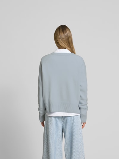 Closed Longsleeve in Strick-Optik Hellblau 5