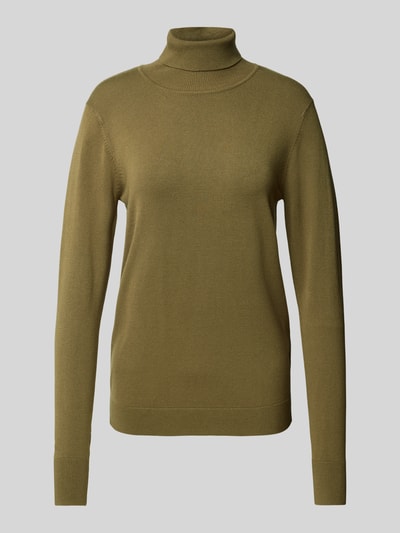 B.Young Sweter z dzianiny z golfem model ‘Morla’ Khaki 2