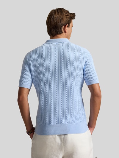 Polo Ralph Lauren Slim Fit Poloshirt aus Baumwoll-Strick Hellblau 5