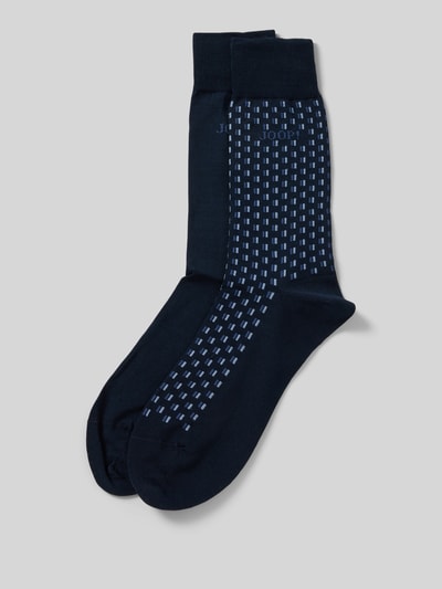 JOOP! Collection Socken mit Logo-Stitching Modell 'JACQUARD' im 2er-Pack Dunkelblau 1