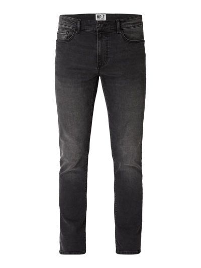 MR. F Stone Washed Slim Fit Jeans  Mittelgrau 2