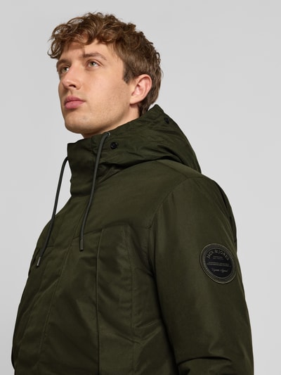 Jack & Jones Parka mit Pattentaschen und Kapuze mit Kunstfell Oliv 3