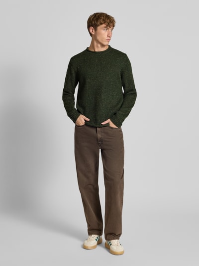 Superdry Strickpullover mit Rundhalsausschnitt Modell 'Donegal Jumper' Oliv 1