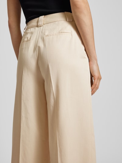 Mango Wide Leg Stoffhose mit Bundfalten Modell 'MERIDA' Beige 3