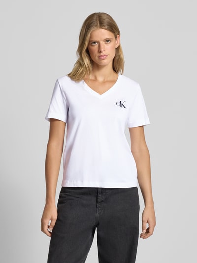 Calvin Klein Jeans T-Shirt mit Label-Print im 2er-Pack Hellgrau 4