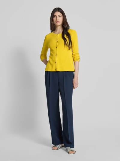 Christian Berg Woman Kurtka z dzianiny z listwą guzikową Musztardowy 1