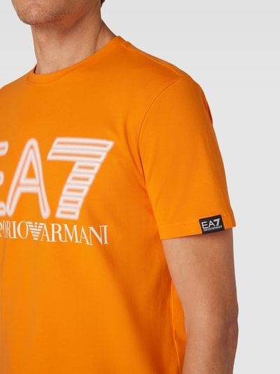 EA7 Emporio Armani T-shirt met labelprint Oranje - 3