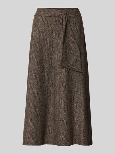 Productfoto, midirok met knoopdetail van Christian Berg Woman Selection, A-lijn, rasterruit, zijritssluiting, bandwijdte maat 36: 40 cm, totale lengte maat 36: 82 cm