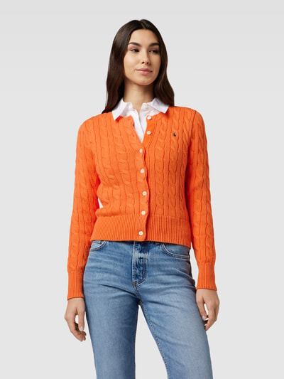 Polo Ralph Lauren Sweter z dzianiny z wzorem warkocza Pomarańczowy 4