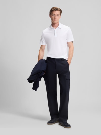 BOSS Regular Fit Poloshirt aus Baumwolle-Seiden-Mix Modell 'PARRIS' - BECKHAM x BOSS Weiss 1