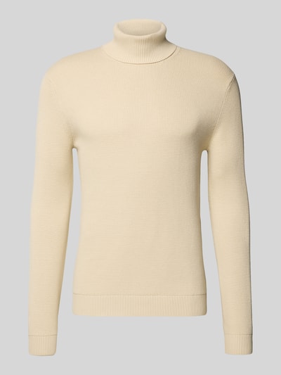 Selected Homme Regular Fit Rollkragenpullover aus reiner Baumwolle Modell 'DANE' Offwhite 2